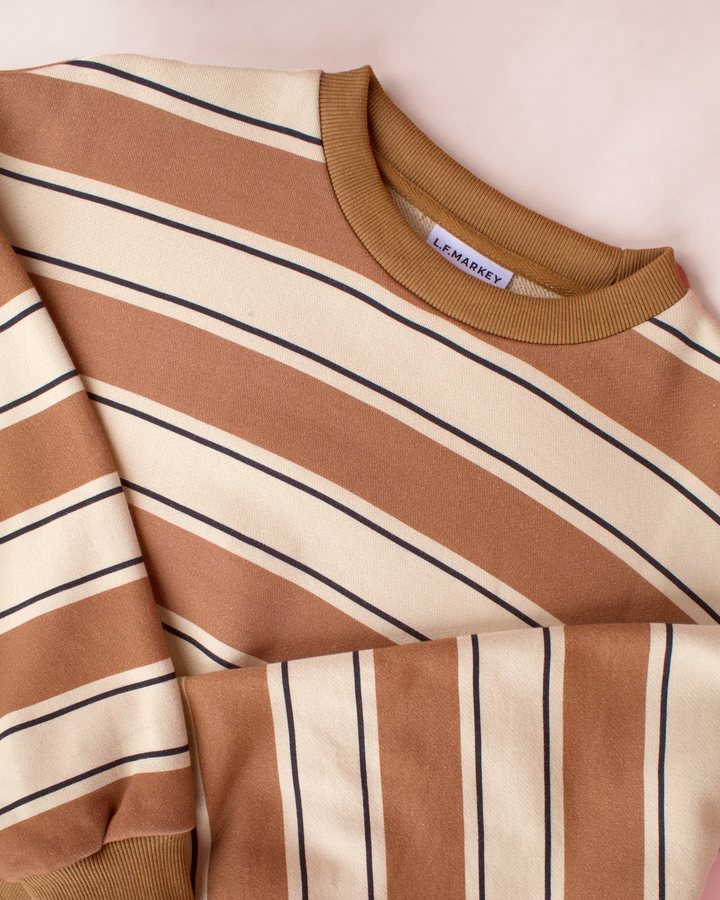 LF Markey | Gene Sweater | Chocolate rugby stripe
