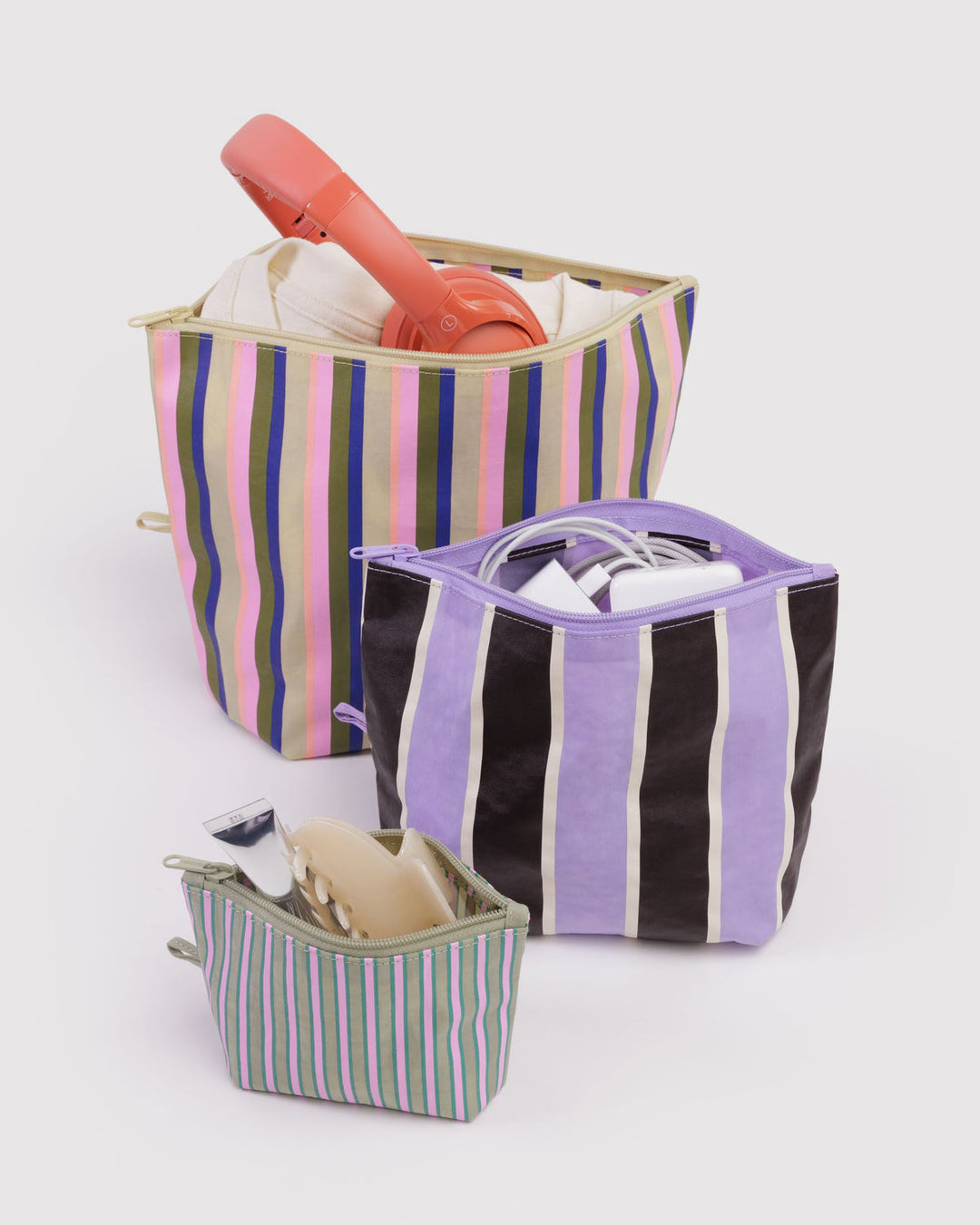 Baggu | Go Pouch Set | Candy Shop Stripes
