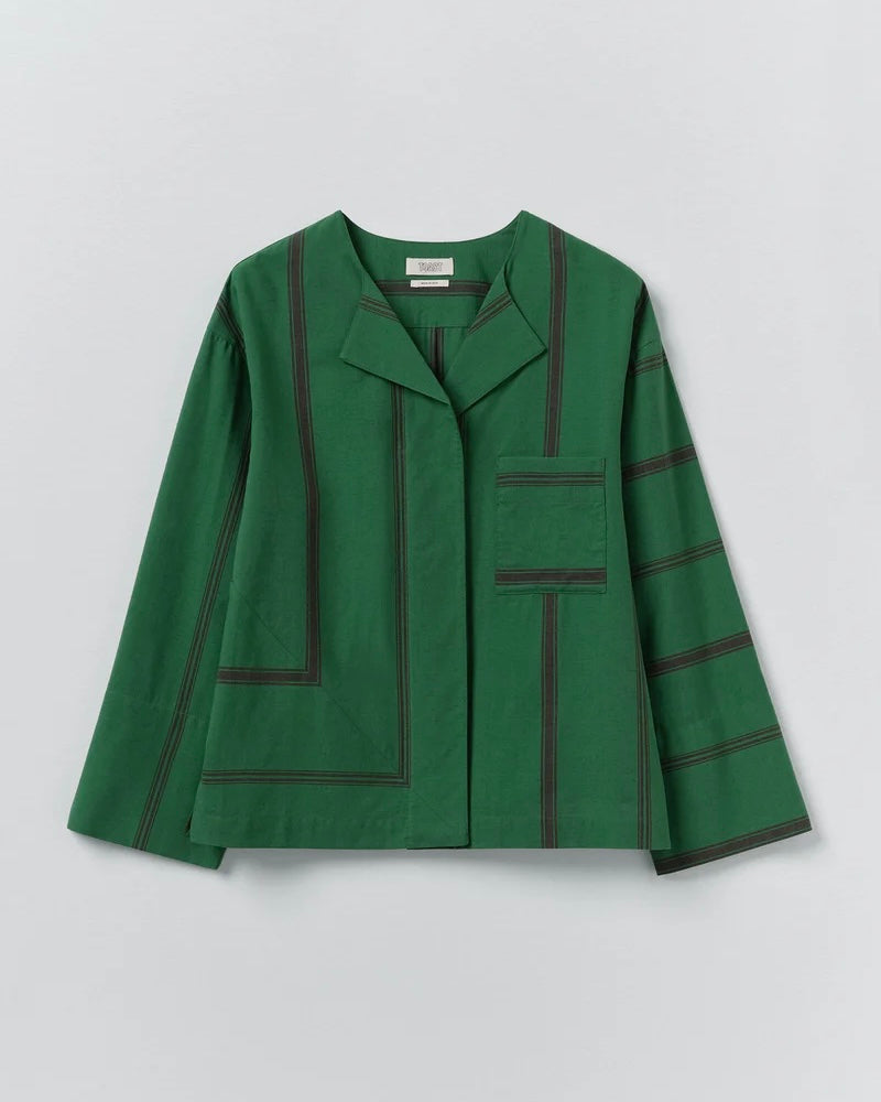 Toast | Tea Towel stripe long sleeve top | Sea Green