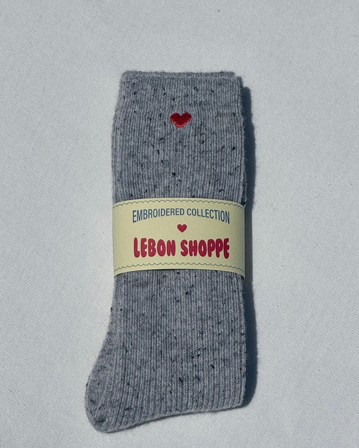 Le Bon Shoppe | Embroidered Snow Socks | Cookies & Cream