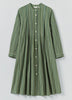 Toast | Sleepy Pintuck stripe dress | Forest Green