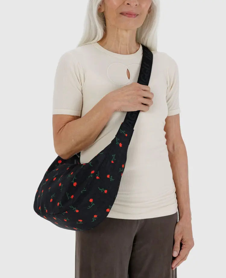 Baggu | Medium Crescent Nylon bag | Painted Wildflower