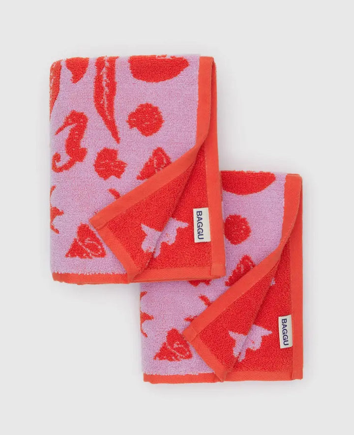 Baggu | Hand Towel Set of Two | Sea Shells