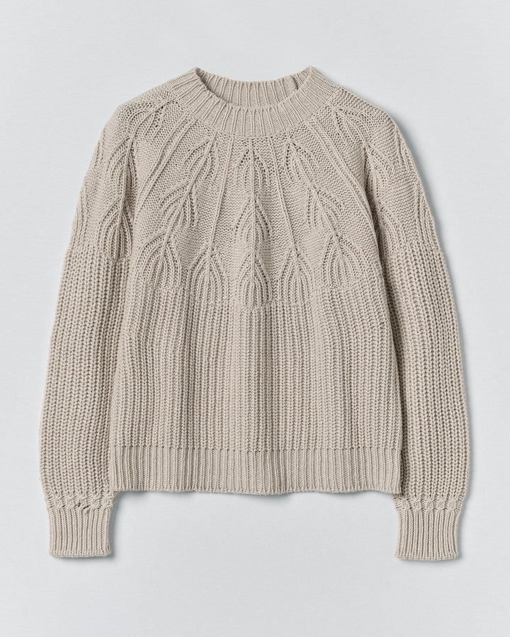 Toast | Fan stitch Wool Cotton Sweater | Ivory