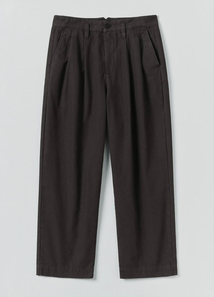 Toast | Bill Cotton Canvas Wide leg Trousers | Soft Black