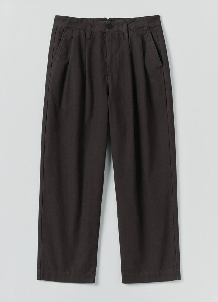 Toast | Bill Cotton Canvas Wide leg Trousers | Soft Black