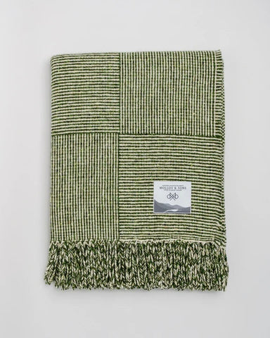 Molloy & Sons | Basket Weave Blanket | Landscape Green