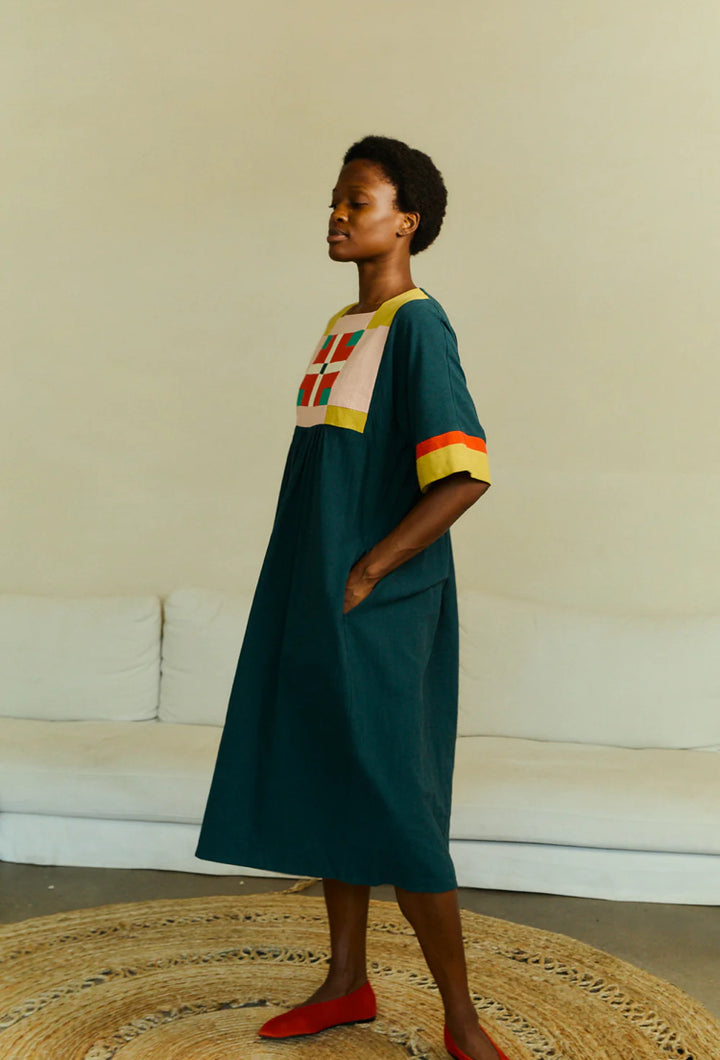 LF Markey | Rafe Dress | Forest Patchwork