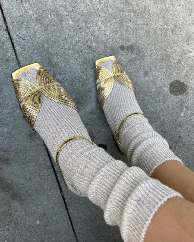 Le Bon Shoppe | Winter Sparkle Socks |Champagne