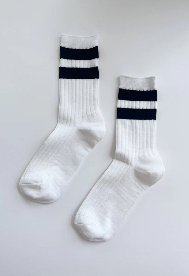 Le Bon Shoppe | Her Varsity Socks | White Black