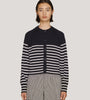 YMC | Foxtail Multistripe Cardigan | Navy Ecru