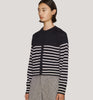 YMC | Foxtail Multistripe Cardigan | Navy Ecru