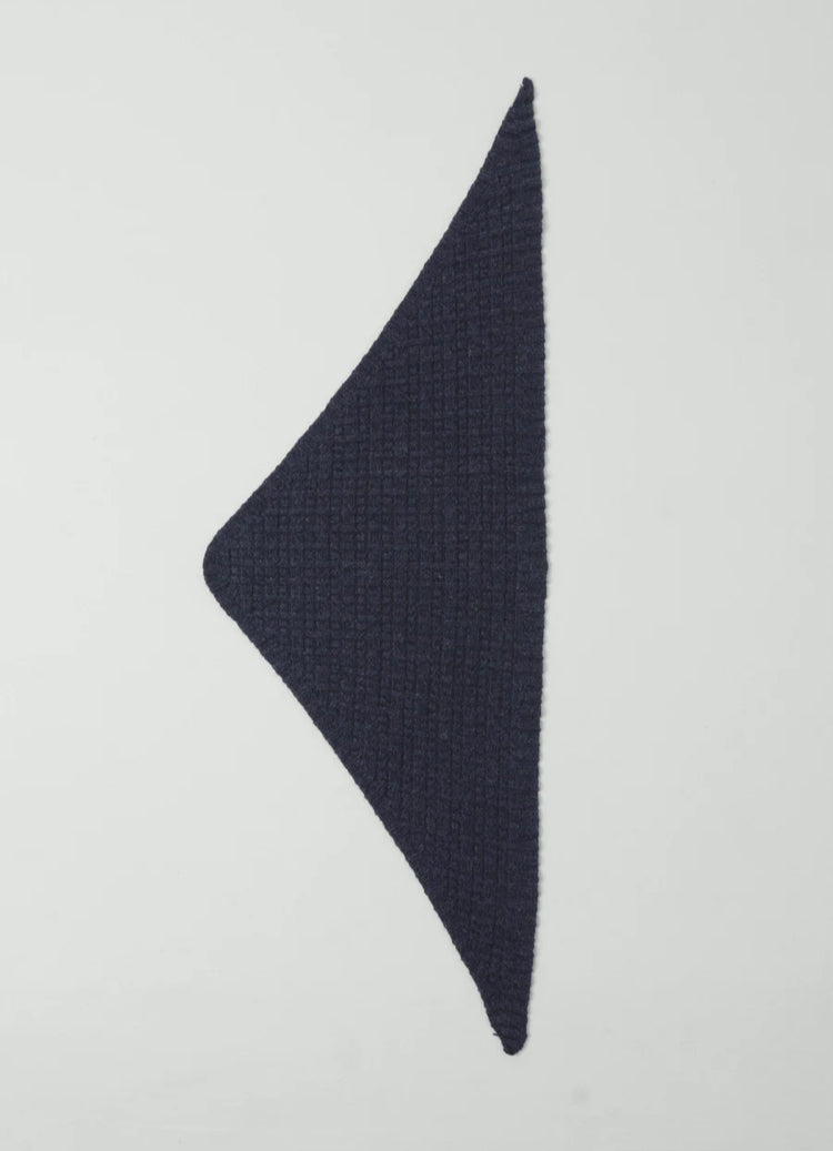 Toast | Grid Stitch Knit Bandana | Indigo Melange