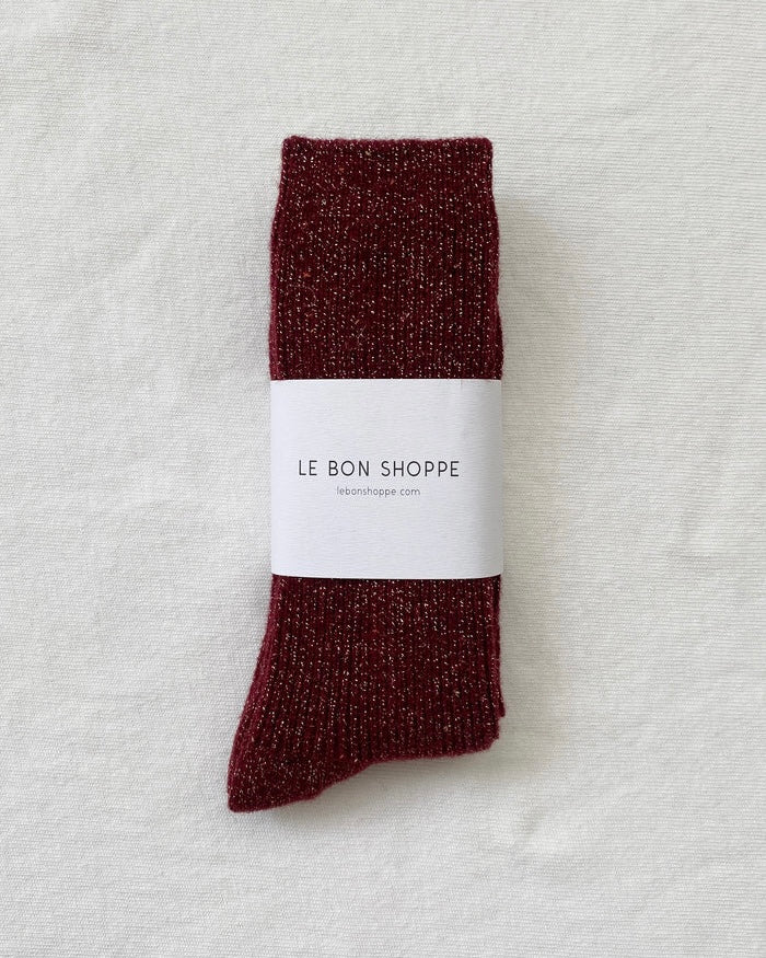 Le Bon Shoppe | Winter Sparkle Socks | Wine