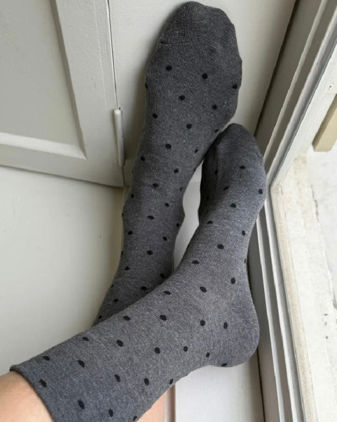 Le Bon Shoppe | Sneaker Socks | Polka Dot Charcoal Black