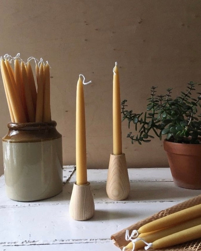 Natural Beeswax Candles | Regular Pillar Pair