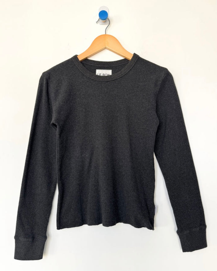 Le Bon Shoppe | Pointelle Fundamental Tee | Charcoal