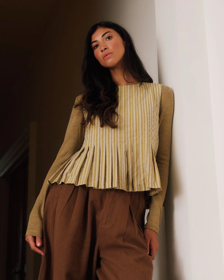 Sideline | Minnie Top | Ochre Stripe