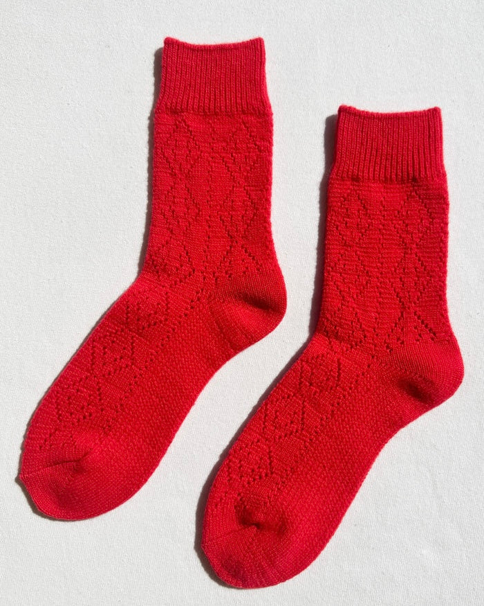 Le Bon Shoppe | Cashmere Pointelle Socks | Red