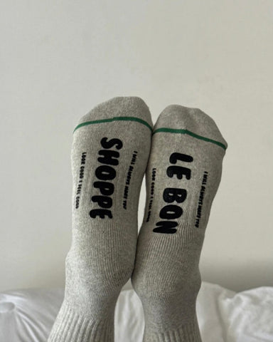 Le Bon Shoppe | Hugger Socks | Grey/Black