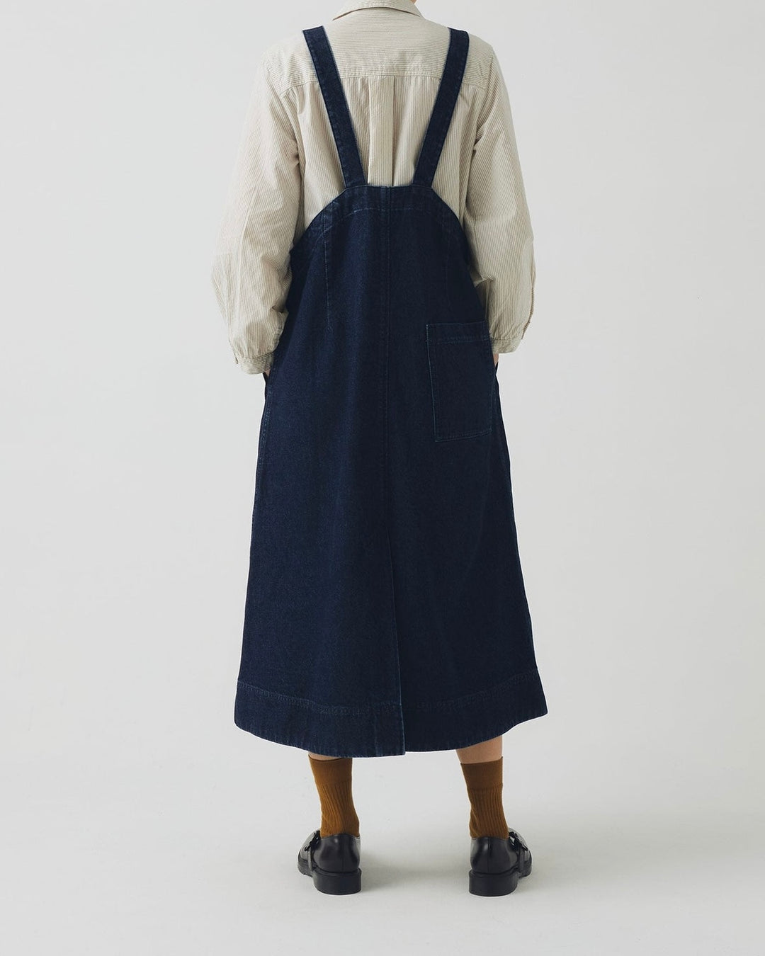 Toast | Patch pocket denim dungarees dress | Indigo