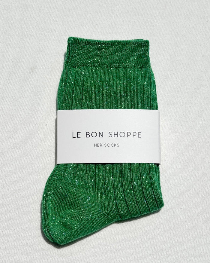 Le Bon Shoppe | Her Socks | Emerald Glitter