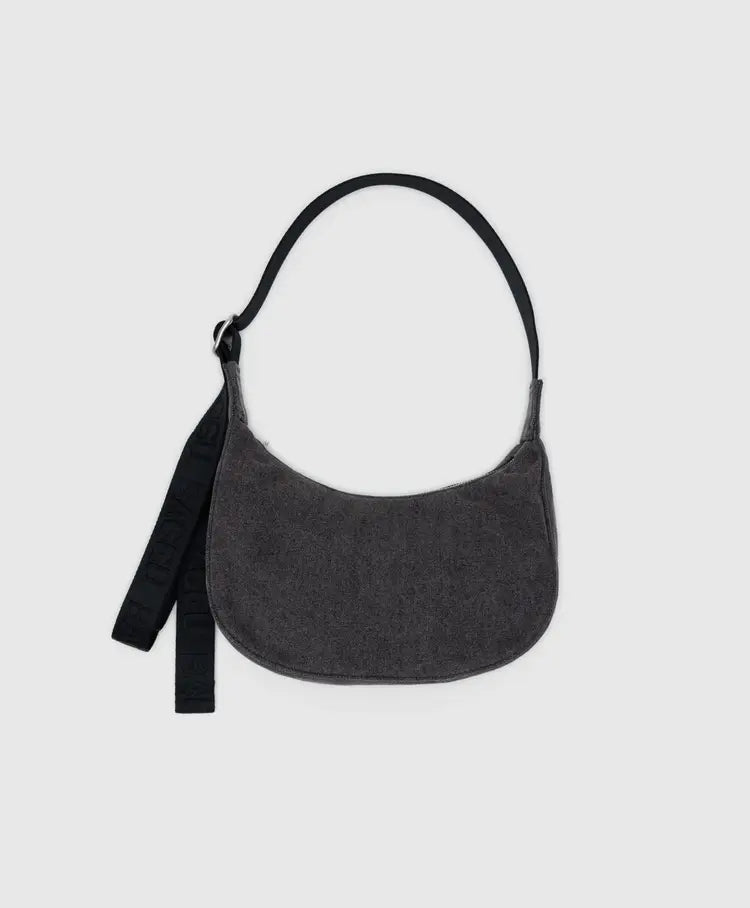 Baggu | Small crescent bag | Washed Black Denim