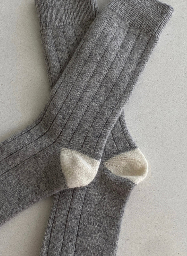 Le Bon Shoppe | Extended Cashmere classic sock | Grey Melange