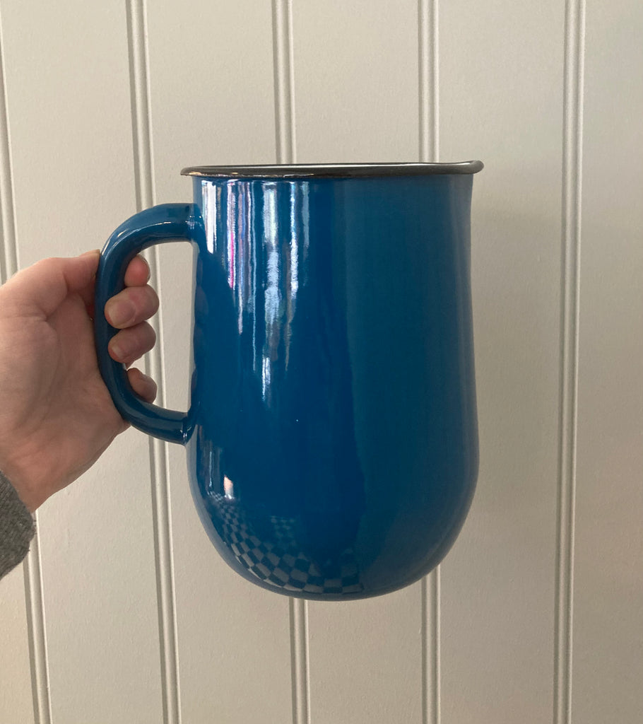 Enamel Pitcher - Teal with White Inside