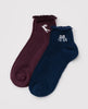 Baggu | Lettuce edge sock set of two | Mahogany & Navy