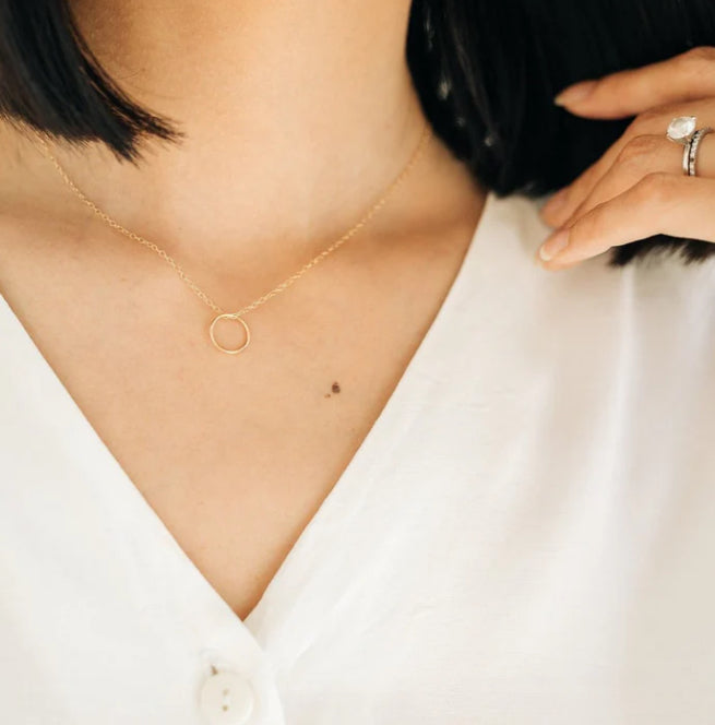 Sheena Marshall | Sol Circle Pendant Necklace | Gold Fill