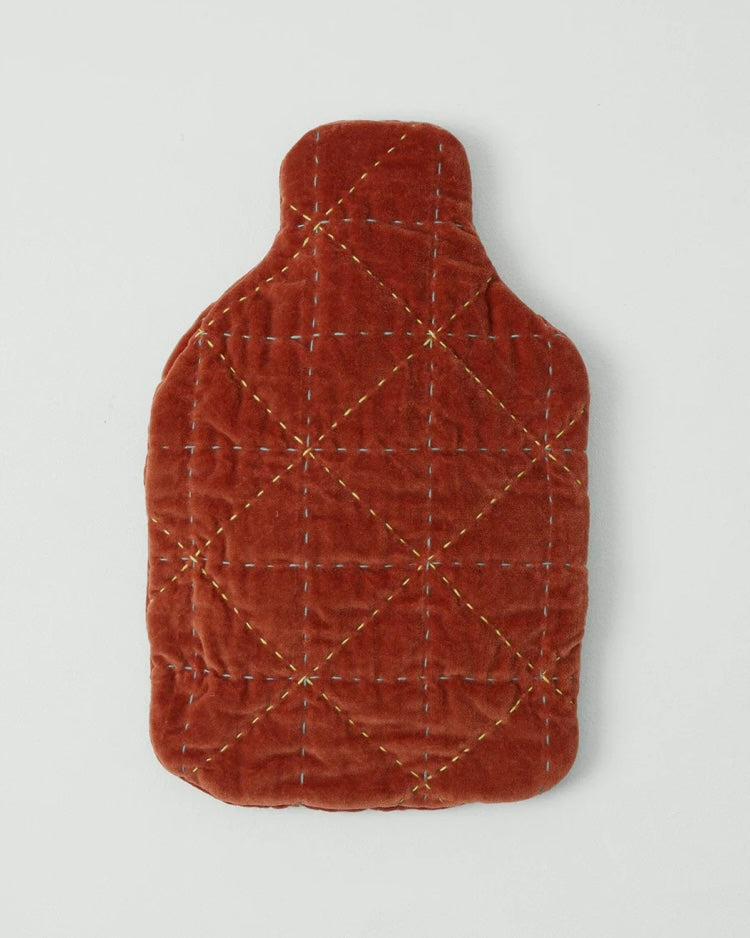 Toast | Quilted velvet hot water bottle cover | Corallite