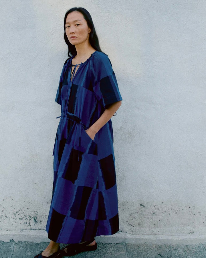 Toast | Sobremesa Cotton Ikat Dress | Bright Blue
