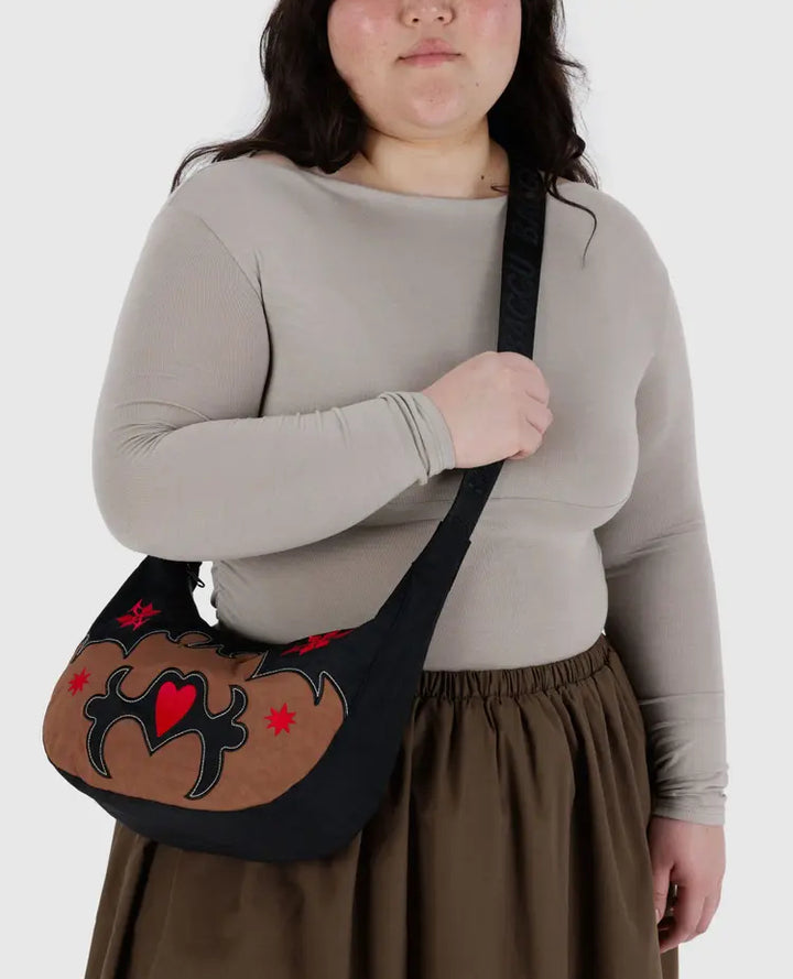 Baggu | Medium Crescent Nylon bag | Western Applique