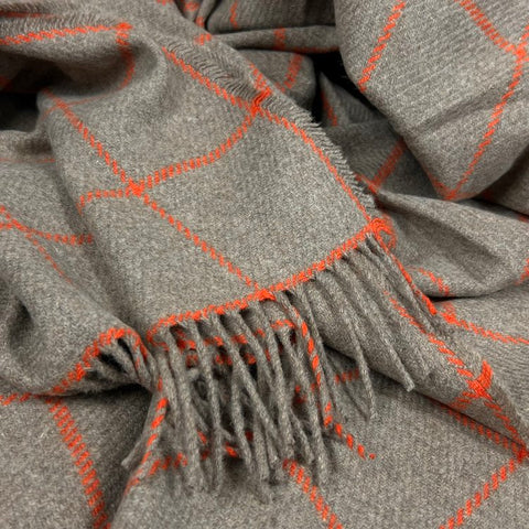 Mcnutts | Cashmere Merino Blanket | Nutmeg Windowpane