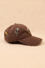 Meadows | Begonia Sun Cap | Brown floral embroidery