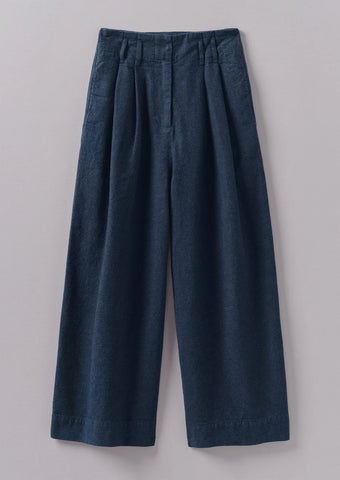 Toast | Cotton hemp paper bag denim trousers | Indigo