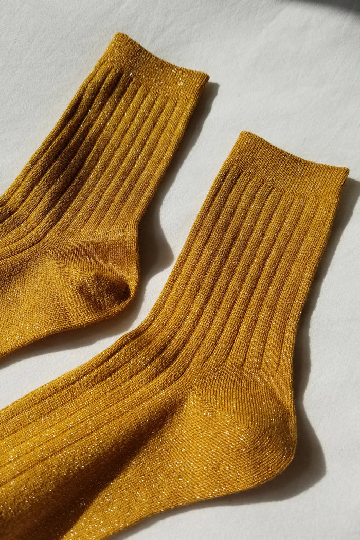 Le Bon Shoppe | Her Socks | Mustard Glitter