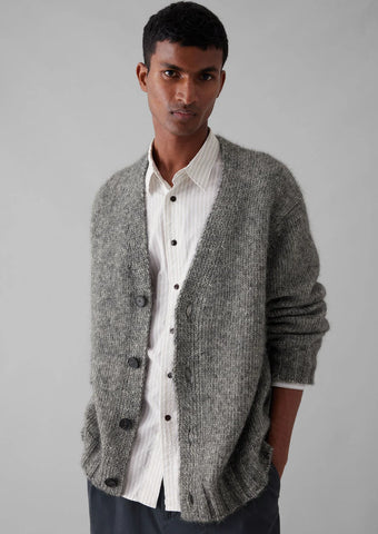 Toast | Alpaca wool V neck Cardigan | Grey melange