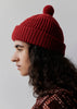 Toast | Waffle stitch wool beanie | Carmine Red