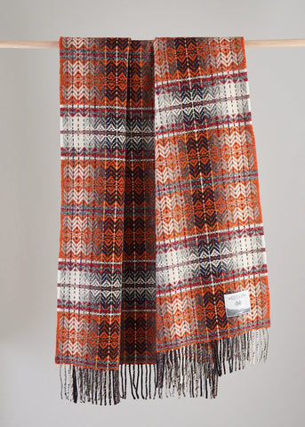 Molloy & Sons | Diamond Weave Blanket | Orange