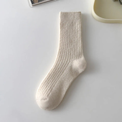 Cashmere Socks | Ribbed Winter white