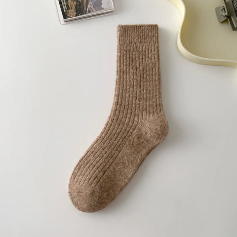 Cashmere Socks | Ribbed Biscuit