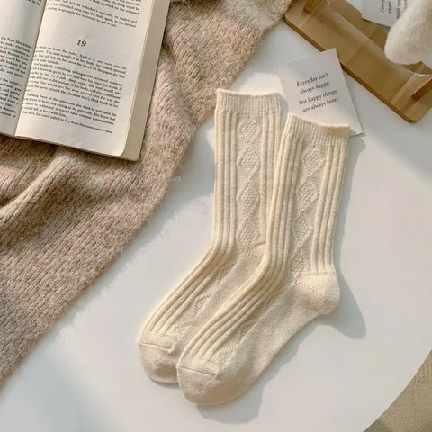 Cashmere socks | Knitted cream