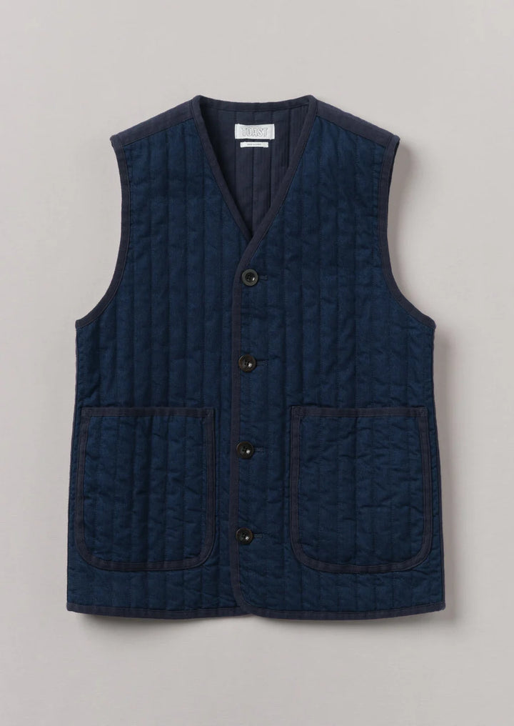 Toast | Cotton Padded Gilet | Indigo