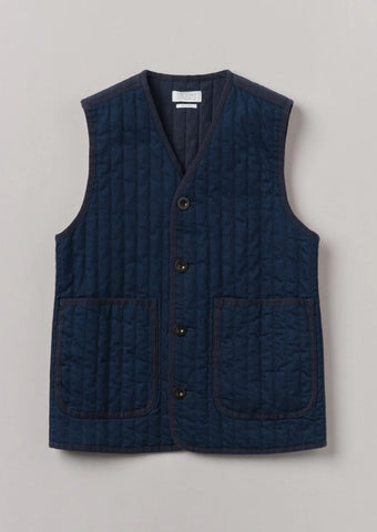 Toast | Cotton Padded Gilet | Indigo