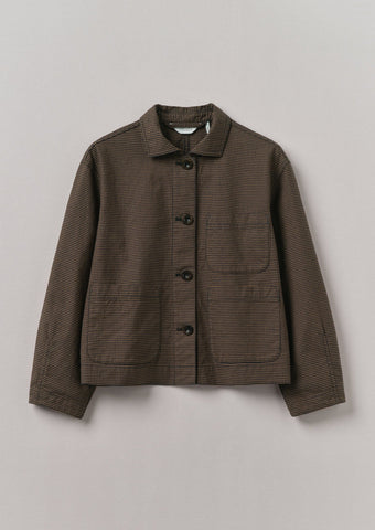Toast | Birch Gingham Cotton jacket | Burnt Umber