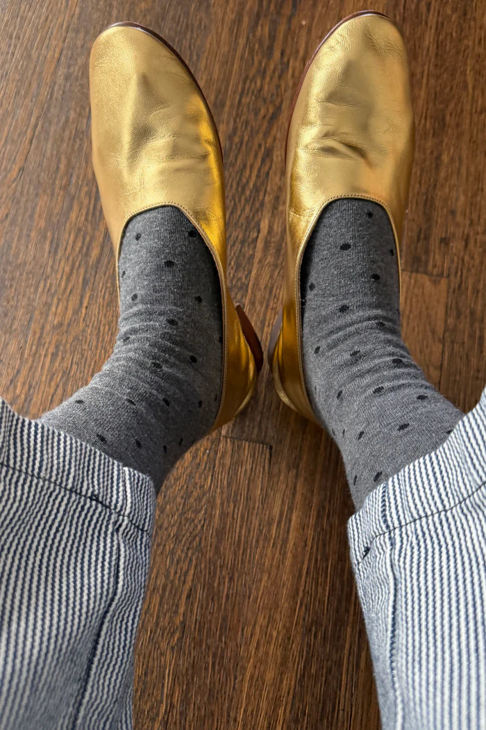 Le Bon Shoppe | Sneaker Socks | Polka Dot Charcoal Black