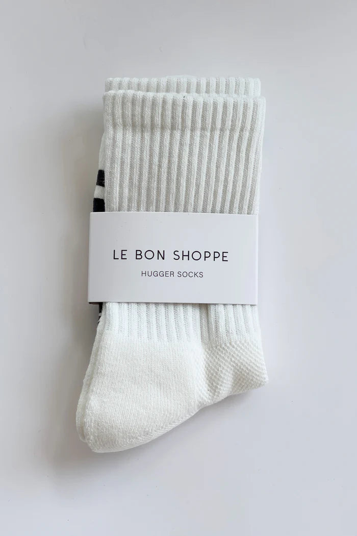 Le Bon Shoppe | Hugger Socks | White/Black