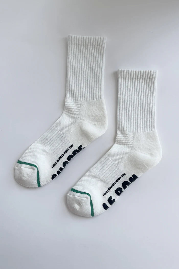 Le Bon Shoppe | Hugger Socks | White/Black